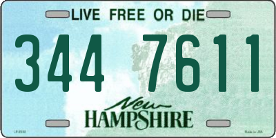 NH license plate 3447611