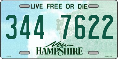 NH license plate 3447622