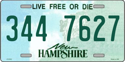 NH license plate 3447627