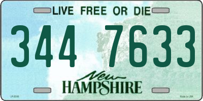 NH license plate 3447633