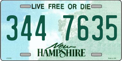 NH license plate 3447635