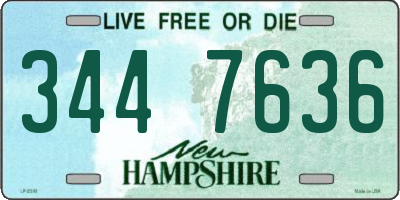 NH license plate 3447636