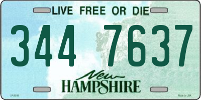 NH license plate 3447637