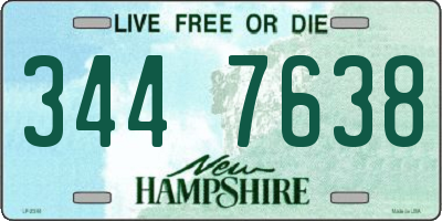 NH license plate 3447638