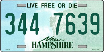 NH license plate 3447639