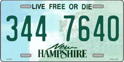 NH license plate 3447640