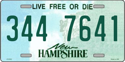 NH license plate 3447641