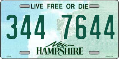 NH license plate 3447644
