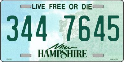 NH license plate 3447645