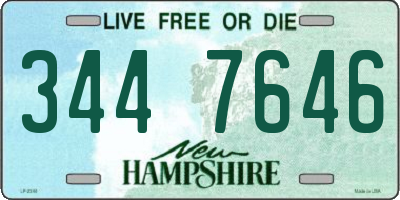 NH license plate 3447646