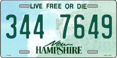 NH license plate 3447649