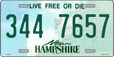 NH license plate 3447657