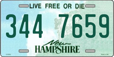 NH license plate 3447659
