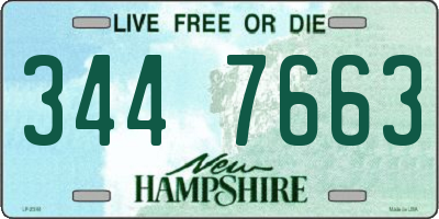 NH license plate 3447663