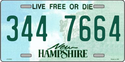 NH license plate 3447664