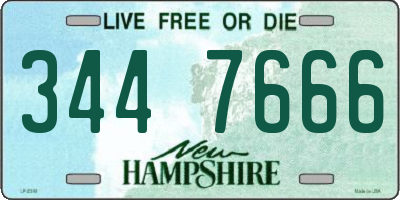 NH license plate 3447666