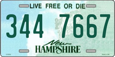 NH license plate 3447667