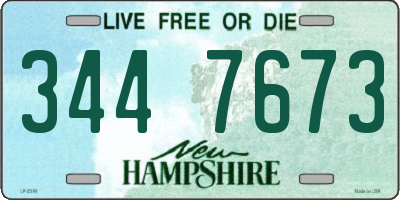 NH license plate 3447673