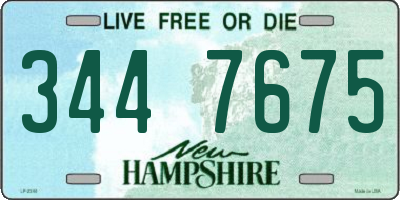 NH license plate 3447675