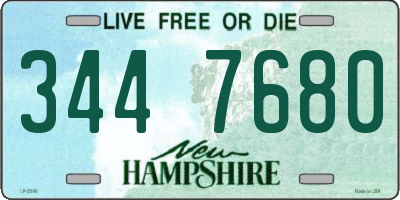 NH license plate 3447680