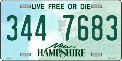 NH license plate 3447683