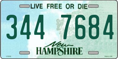 NH license plate 3447684