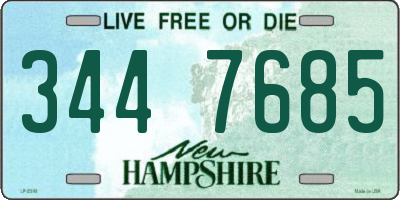 NH license plate 3447685