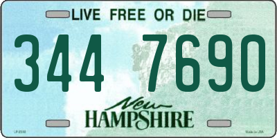 NH license plate 3447690
