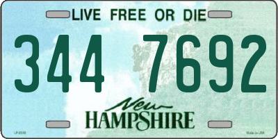 NH license plate 3447692