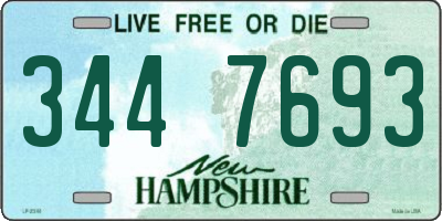 NH license plate 3447693