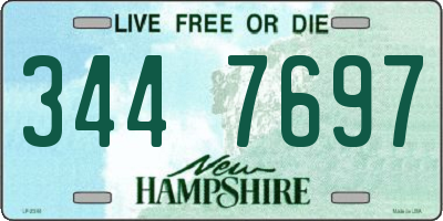NH license plate 3447697