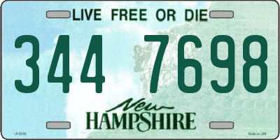 NH license plate 3447698
