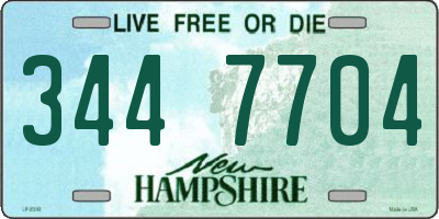 NH license plate 3447704