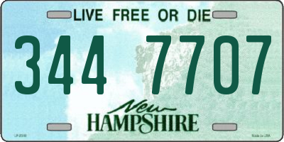 NH license plate 3447707