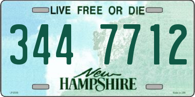 NH license plate 3447712