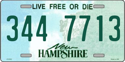 NH license plate 3447713
