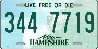 NH license plate 3447719