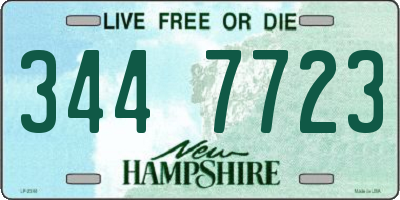 NH license plate 3447723