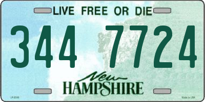 NH license plate 3447724