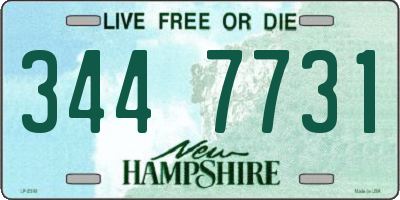 NH license plate 3447731