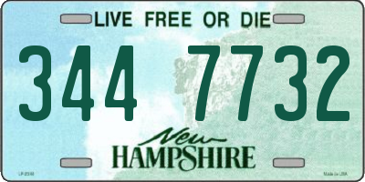 NH license plate 3447732