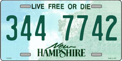 NH license plate 3447742