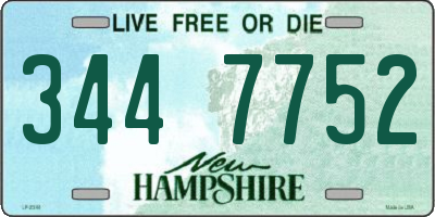 NH license plate 3447752