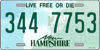 NH license plate 3447753