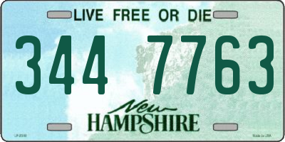 NH license plate 3447763