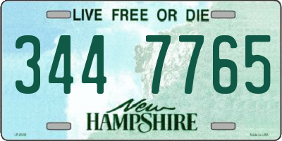 NH license plate 3447765