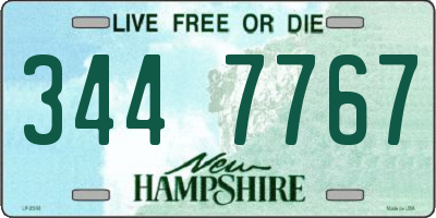 NH license plate 3447767