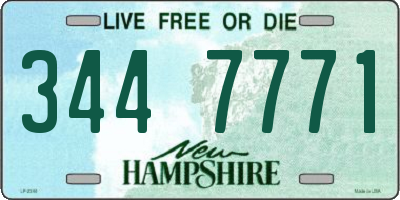 NH license plate 3447771