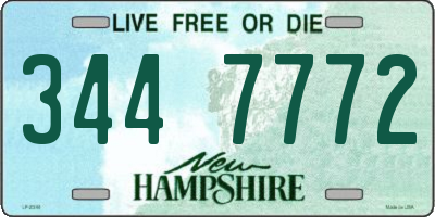 NH license plate 3447772