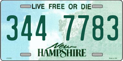 NH license plate 3447783
